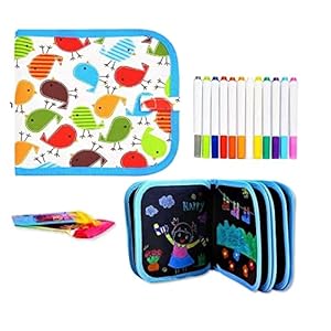 FunBlast Erasable Doodle Slate Painting Kit for Kids Drawing Book with Wet Wipes & Colors for Kids, Colouring Doodle Slate for Kids (Multicolor)