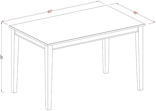 Miniatura 5 de East West Furniture DUVN7H-MAH-LC - Juego de mesa de comedor de 7 piezas de altura de mostrador consta de una mesa rectangular de madera y 6 sillas