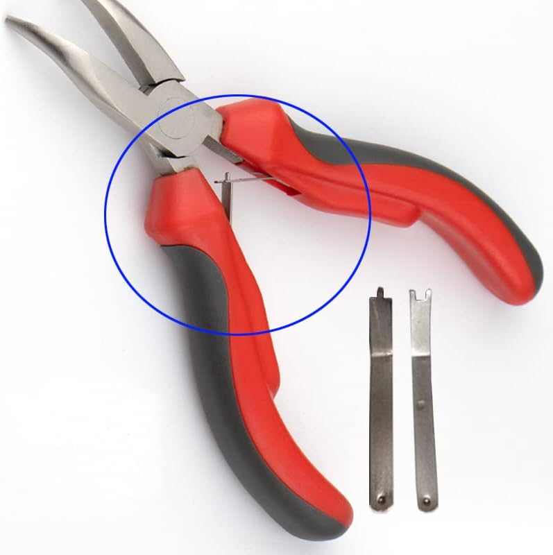 2 Set Needle Nose Pliers Spring Replacement Jewelry Pliers Springs Loaded Plate Parts for Long Nose Plier Extra Long Needle Nose Plier Mini Pliers Set Jewelry Making Jaw Pliers Precision Pliers image 5