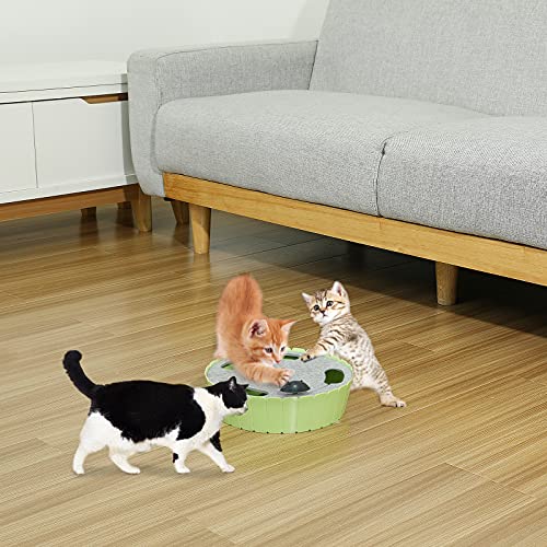Pawaboo Interactive Toy with Running Mouse, Electronic Motion Cat Toy Automatic Teaser, Pop and Play Hide Seek Cat Toys Hunting Mouse, Mint Green by Pawaboo - Image 4