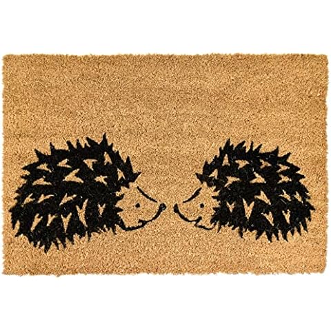 ALBERT AUSTIN Doormat Indoor Outdoor 60X40 Non-Slip Washable Shoes Scraper Absorbent Heavy Duty Durable Dirt and Mud Absorbency (Hedgehogs) Cover