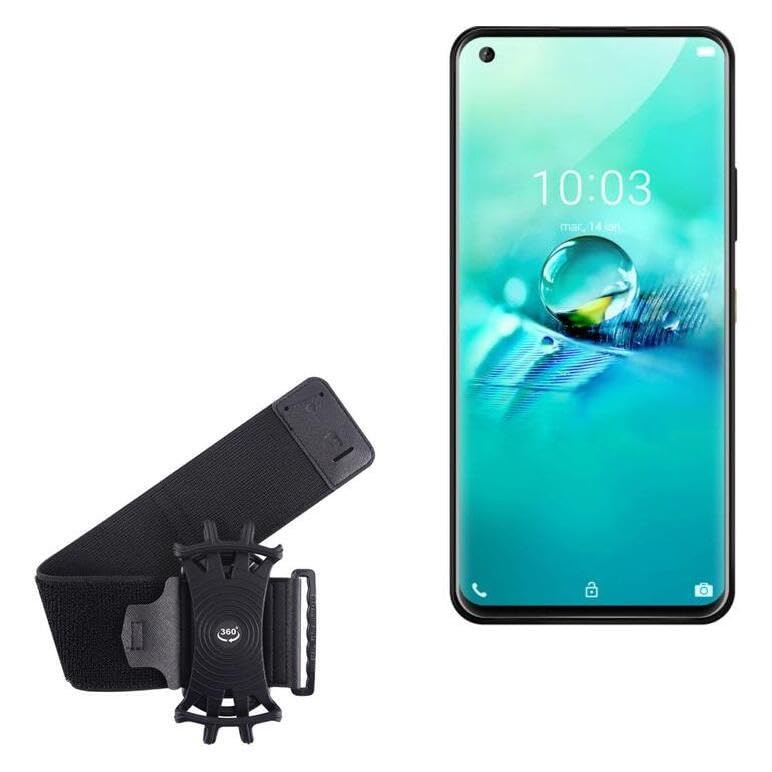 BoxWave Holster Compatible with Allview Soul X7 pro - ActiveStretch Sport Armband, Adjustable Armband for Workout and Running - Jet Black