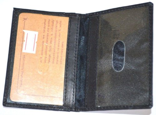 Unisex Adult Men Black Leather Bi-Fold Wallet2