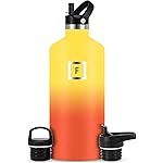 IRON FLASK Camping & Hiking Hydration Flask with Straw, BPA-Free Insulated Stainless Steel Sports Water Bottle - 64 oz Fire