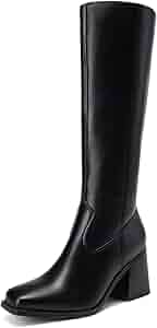 ●ｕページ● Amazon.com | DREAM PAIRS Women's Knee High Boots Chunky Heel