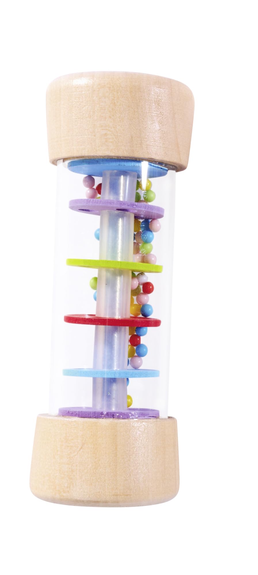 Eichhorn Wooden Rainmaker (12.5 cm) - Colourful Music Toy with Gentle Rain Sounds - Baby Toy from 12 Months - Grasping and Sound Toy for Little Explorers