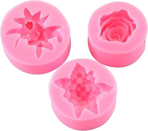 Miniatura 2 de Molde de silicona de flores 3D molde de mousse de flores lirio de rosas lilas molde de vela de aromaterapia moldes para hornear chocolate hecho a