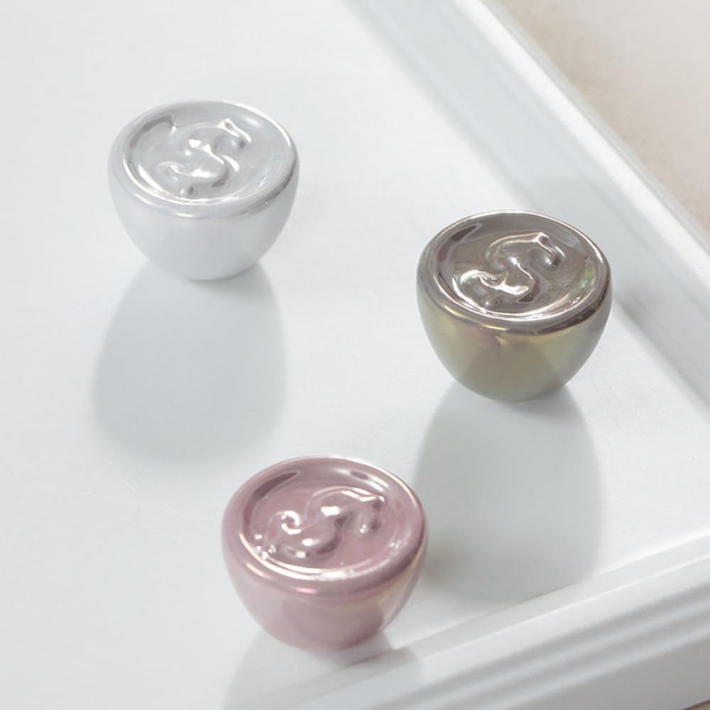 Generico Pomelli per Mobili Decorativi a Forma di Moneta, 4 cm, Set da 2 Pezzi, Design Elegante in Vetro con Simbolo $, Disponibile in Argento, Bianco, Rosa (rosa)