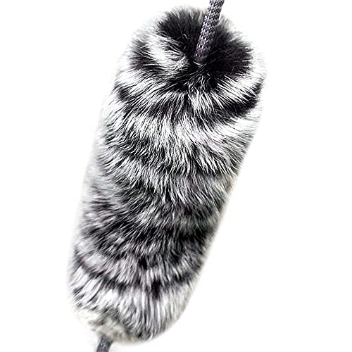 SPG Archery Bow String Silencer Otter Dampener, 1 Pair Bow Stabilizer String Silencer Rex Rabbit Fur Hide Bowstring Silencer for Recurve Bow Traditional Hunting