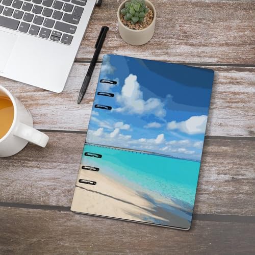 Cuaderno A5 de hojas sueltas recargable con cubierta duradera para diarios de notas 4