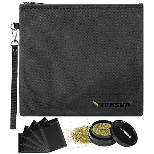 VIVOSUN Smell Proof Bag, 11" x 9" Odorless Stash Storage Pouch with 5