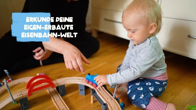 Holzeisenbahn Set Eisenbahn für Kinder / Zug mit Schienen Holzbahn 90 teilig / Polizeistation Polizei / kombinierbar… – Bild 8