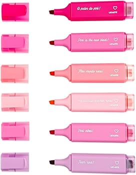Caneta Marca Texto Pink Vibes 6 Cores Estojo - 106834 | Amazon.com.br