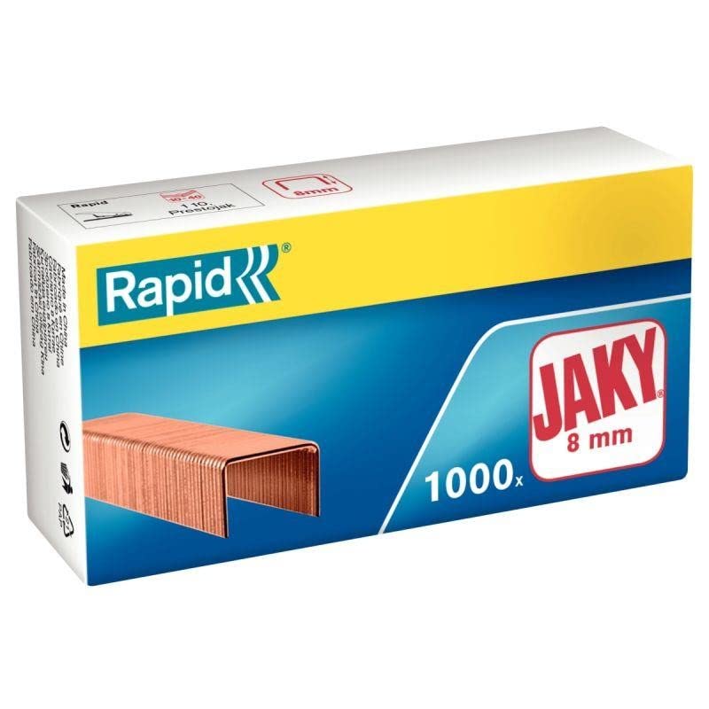 Rapid Jaky 8mm Copper Staples, For Stapling 10-40 Sheets, Use with Staplers and Stapling Pliers, Copper Wire, Box of 1000, 11720101 โ image 1