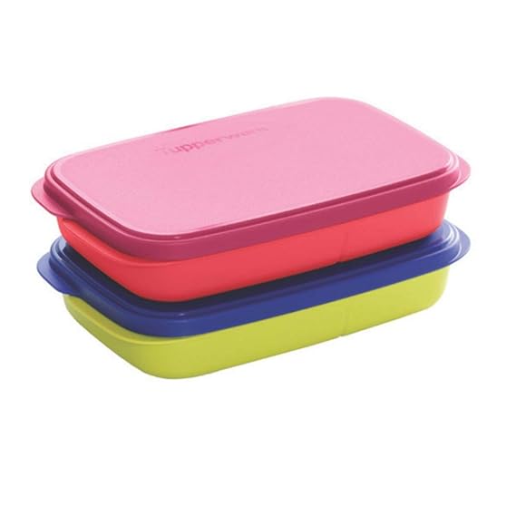 Tupperware My Lunch Tiffin Set Of 2,Green & Red