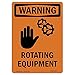 OSHA Warning Sign - Rotating Equipment with Symbol | 10 Pack of Decals | Protect Your Business, Construction Site, Warehouse & Shop Area | ?Made in The USA