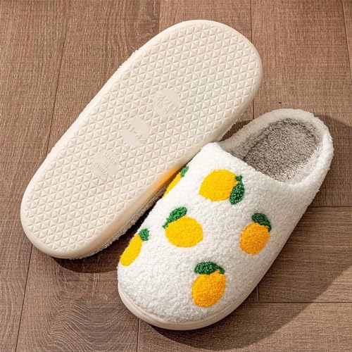 Image of LNERIP Animal Slippers Fruit Slippers Plant Slippers Various Cartoon Patterns Fluffy Soft Memory Foam Retro Indoor Outdoor Home Couple Shoes