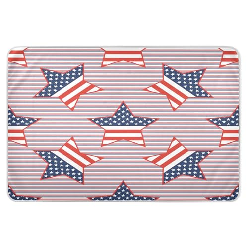 susiyo Red and Blue Diagonal Bed Pads for Incontinence Mattress Protector Anti-Slip Waterproof Pads (56