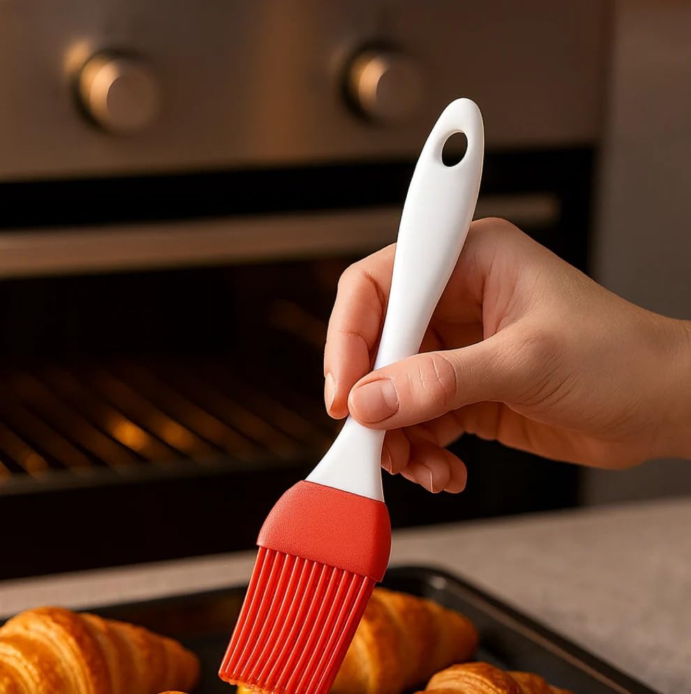 Image of Trendymart High Heat Resistant Silicone Spatula Set of 2 (Red & Blue) - 27cm Fitness Meal Prep Flexible Kitchen Spatulas for Non-Stick Cookware Baking & Cooking Food Grade BPA Free Silicon Chamach
