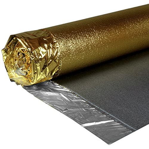 Price comparison product image Grandismo 5mm Super Gold Underlay - 1m x 15m Roll (15m2) for Wood / Laminate Flooring - Provides Acoustic Sound and Impact Reduction - Good Cushioning Support Underlayment