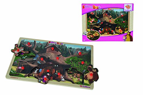 Eichhorn 109304085 - Mascha und der Bär Steckpuzzle, Entdecker Puzzle mit 12 Steckteilen, 30x20cm – Bild 4