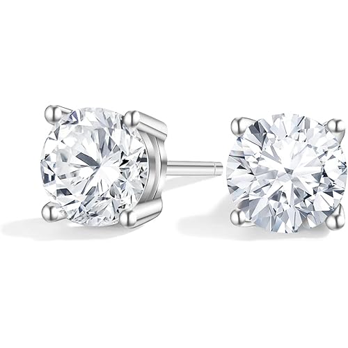 Moissanite Earrings Lab Created Diamond 925 Sterling Silver Stud for Men Women Jewelry Gifts