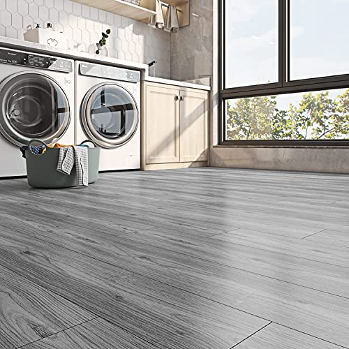 Funstick 6"X36" 30 Sheets Peel And Stick Floor Tile Waterproof Grey Wood Look Vinyl Flooring Planks Peel And Stick Wood Planks For Walls Sticky Tiles For Floor Bathroom Kitchen Rv Laminate Flooring #TOP6