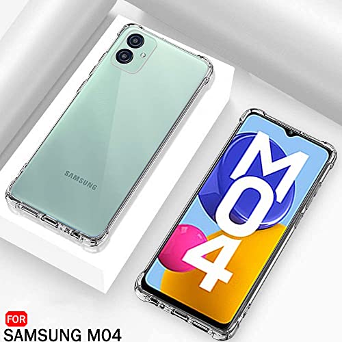 Image of TheGiftKart Transparent Crystal Clear Back Cover Case for Samsung Galaxy M04 / F04 / A04e | Shockproof Soft TPU Case | Cushioned Edges for Ultimate Protection Back Cover Case (TPU, Transparent)