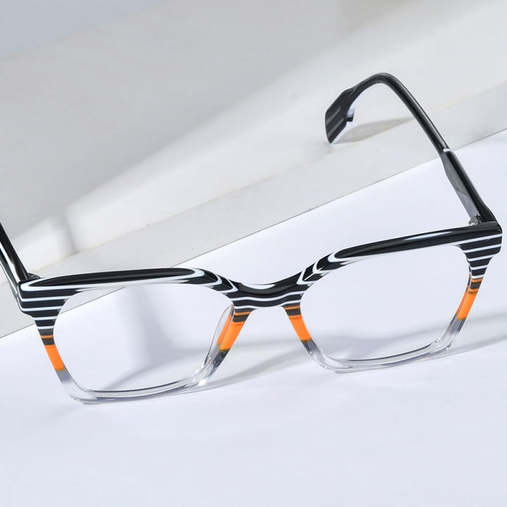 MUTYNE Montura de gafas de acetato multicolor para hombre, anteojos cuadrados retro, gafas para mujer