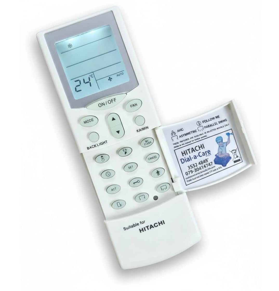BSPS 5 Years Warranty AC Remote Compatible with Hitachi ac Remote Back Light Function, AC-59 (Suitable with Split & Window Ac 1.5 ton 2 ton 1 ton