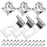 WATIIFUFU ドアロック 3個パック 頑丈なラッチ 納屋のドアロック 直角バックル 頑丈で