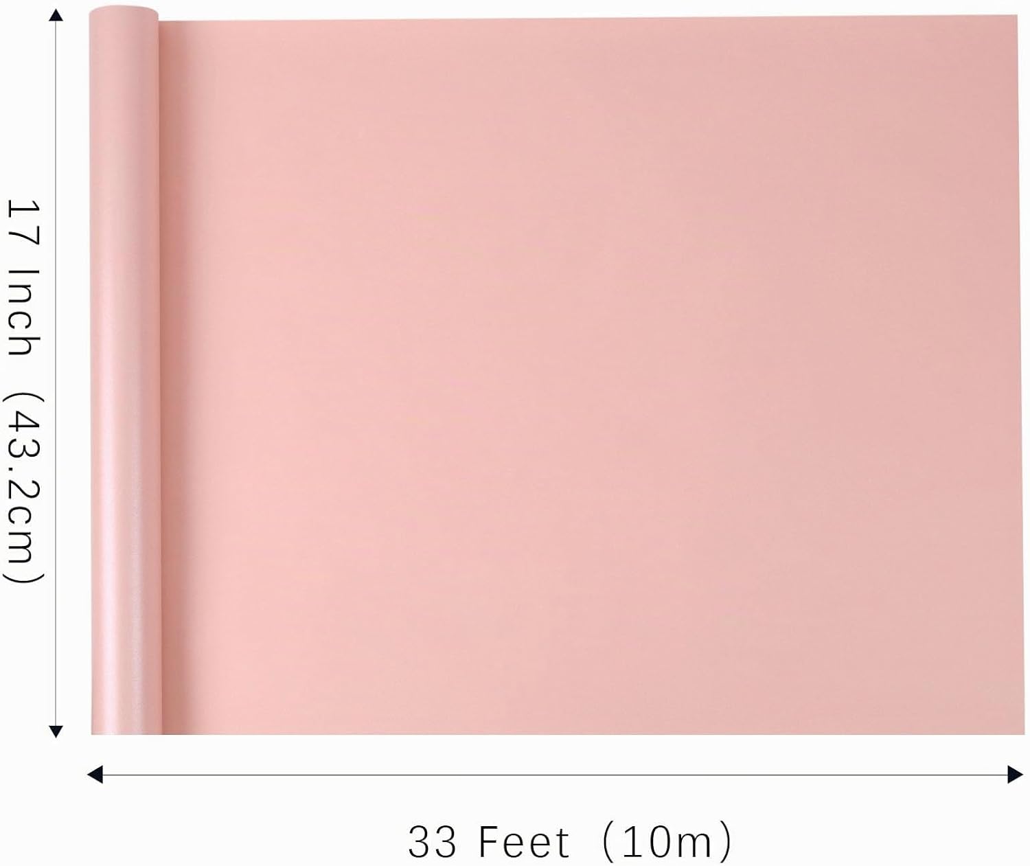 BIOBROWN Wrapping Paper Roll 43 cm x 10 m Pink Mother of Pearl Gloss Gift Wrap in Plain Ideal for Holidays, Weddings, Valentine's Day, Birthdays & Christenings