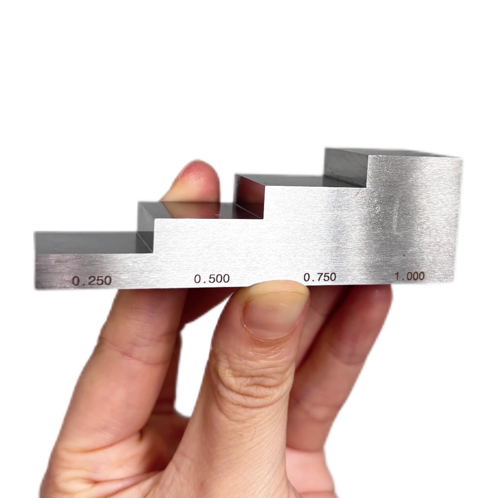304 Stainless Steel Test Calibration Block 4 Step 0.25" 0.5" 0.75" 1" for Thickness and Linearity Calibration for Ultrasonic Thickness Gauge in NDT Testing