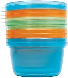 Conjunto 6 Potes para Papinha com Tampa Colorido 250ml BPA Free Buba, Baby