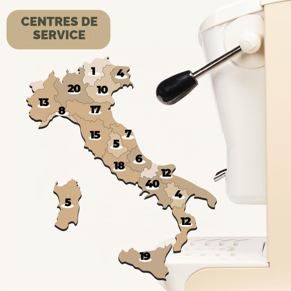 FABER COFFEE MACHINES | Modèle de fente Plast | Machine à café à dosettes ese 44mm | Couleur ivoire plastique Blanc | Pressacialda en laiton