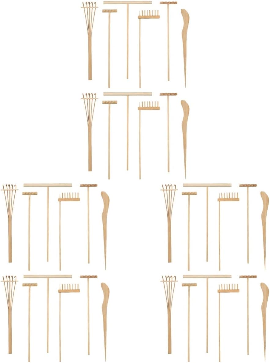 COHEALI Sandbox Toys Desktop Accessories 36 pcs Bamboo Zen Tiny rake for Sand Zen Sand rake Tabletop Rock Sandbox Tools Garden Tools Mini Sandbox Toys Desktop Accessories