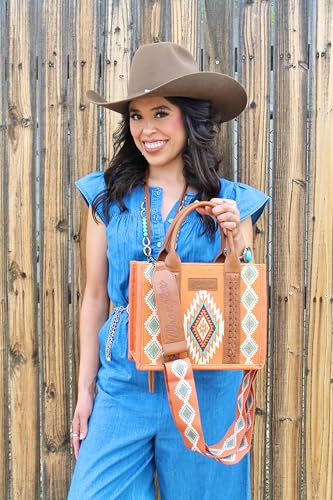 Image of Montana West X Wrangler Tote Bag for Women Boho Aztec Shoulder Purse Top Handle Satchel Handbag