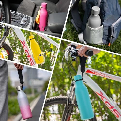 Image of BJPKPK Insulated Water Bottles, 18 oz Stainless Steel Metal Water Bottle with Strap, BPA Free Leak Proof Jugs, Mugs, Flasks, Reusable Thermal Flasks for Sports & Travel, Dreamy Purple