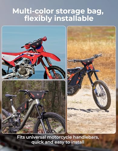 Image of KEMIMOTO Dirt Bike Handlebar Bag Waterproof 1.5L | Motorcycle Handlebar Storage Pouch Fits for Surron Light Bee X, S X160, X260, Talaria Sting ridstar q20 Soleil01 Ebike Red