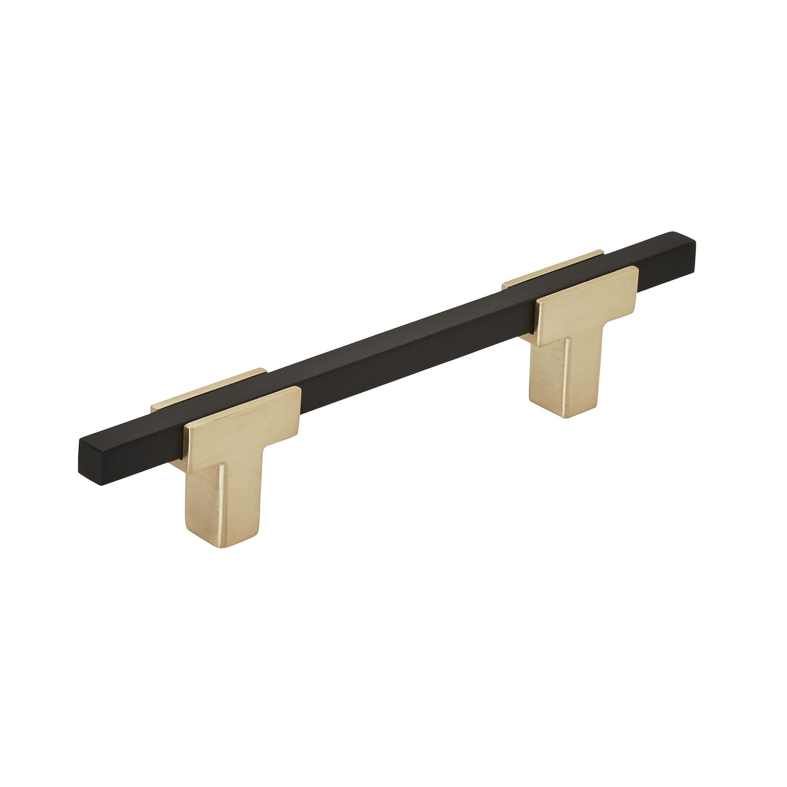 Amerock | Cabinet Pull | Brushed Gold/Matte Black | 3-3/4 inch (96 mm) Center to Center | Urbanite | 1 Pack | Drawer Pull | Drawer Handle | Cabinet Hardware