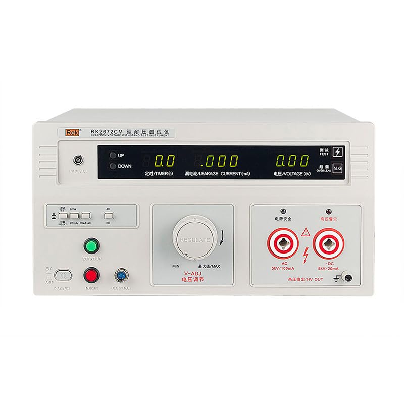 RK2672CM Withstand Voltage Tester Hi-Pot Tester AC/DC 5kV Current AC 100mA DC 20mA, Accuracy 5%