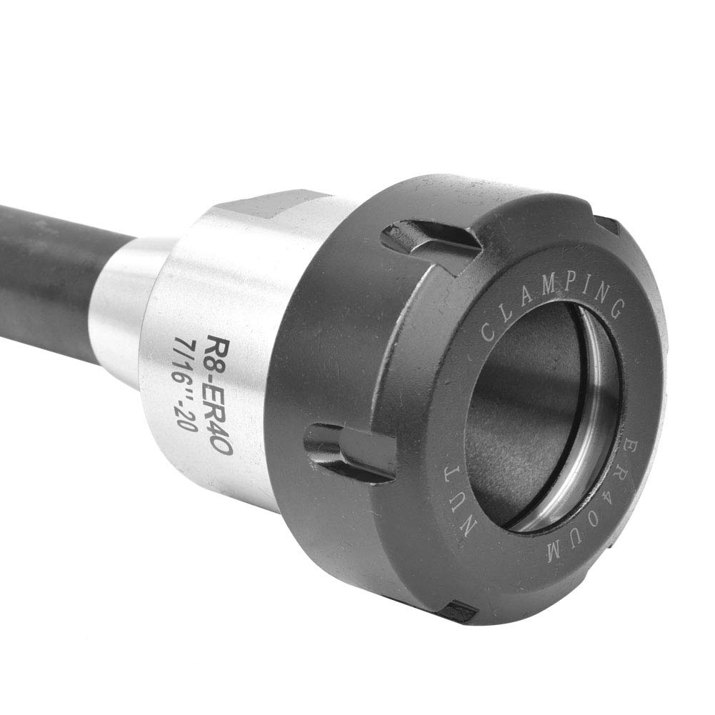 R8 – ER40 7/16 Zoll – 20UNF Spannzangenfutterhalter, CNC-Fräswerkzeughalter, hochpräziser Fräserhalter aus gehärtetem Stahl mit verlängertem Schaft für tiefe Bearbeitung,