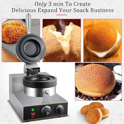 ExoticaBlend Kommerzieller Burger-Waffeleisen, 1300 W, antihaftbeschichtet, elektrische Panini-Presse, Burger-Maschine, Bubble-Ei-Waffel-Bäckermaschine – Bild 7