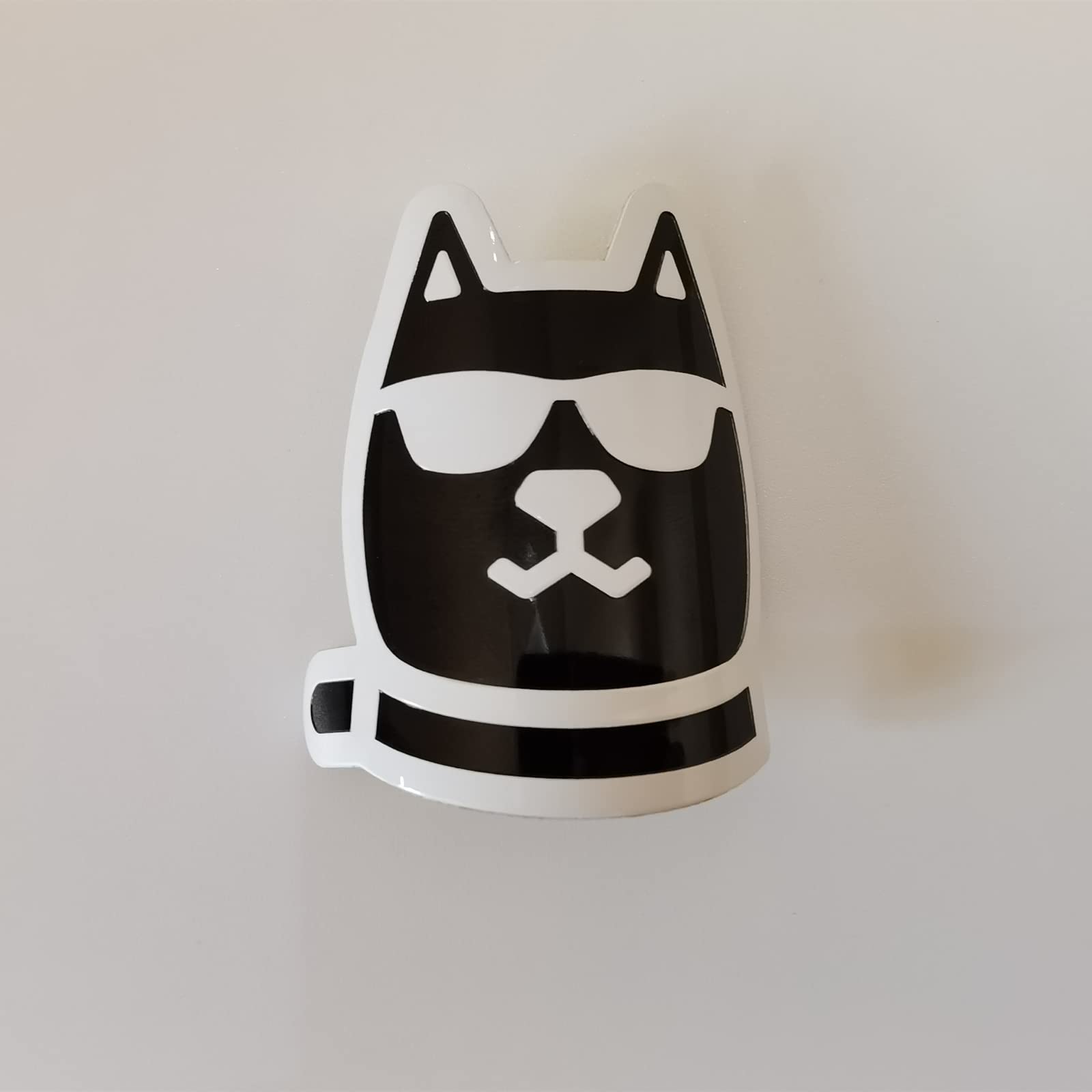 Gepinke Bike Badge Soft Aluminum Alloy Decals Stickers for MTB BMX Folding Bicycle Front Frame Cycling Accessories Emblem Tube DIY (Cool Dog(White))