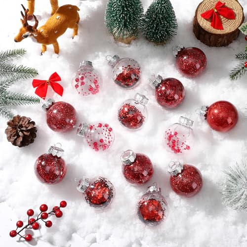 Garvee 30 Pcs Christmas Ball Ornaments, 2.36 Inch/6 Cm Shatterproof Christmas Tree Balls for Holiday Wedding Party Decoration, Red