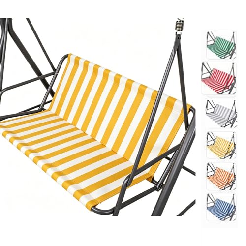 Funda para asiento de columpio de jardín exterior de 148x50x50cm con rayas amarillas 2