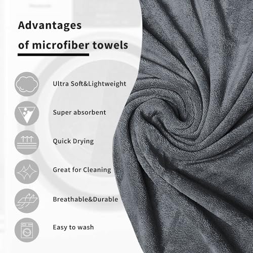 Image of Sassoon Venir Microfiber 1 Piece Men Bath Towel 450 GSM (70x145cm, Stormdust Color) Ultra Soft Material, Towel for Daily use