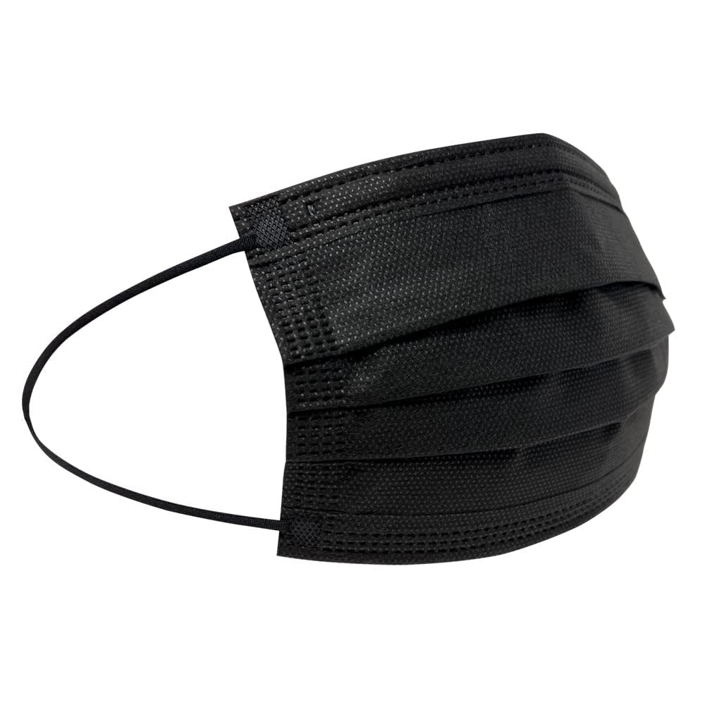 FDA Registered, ASTM Level 3 Black Face Mask, 4 Ply, Box of 50 (Black), 4 capas