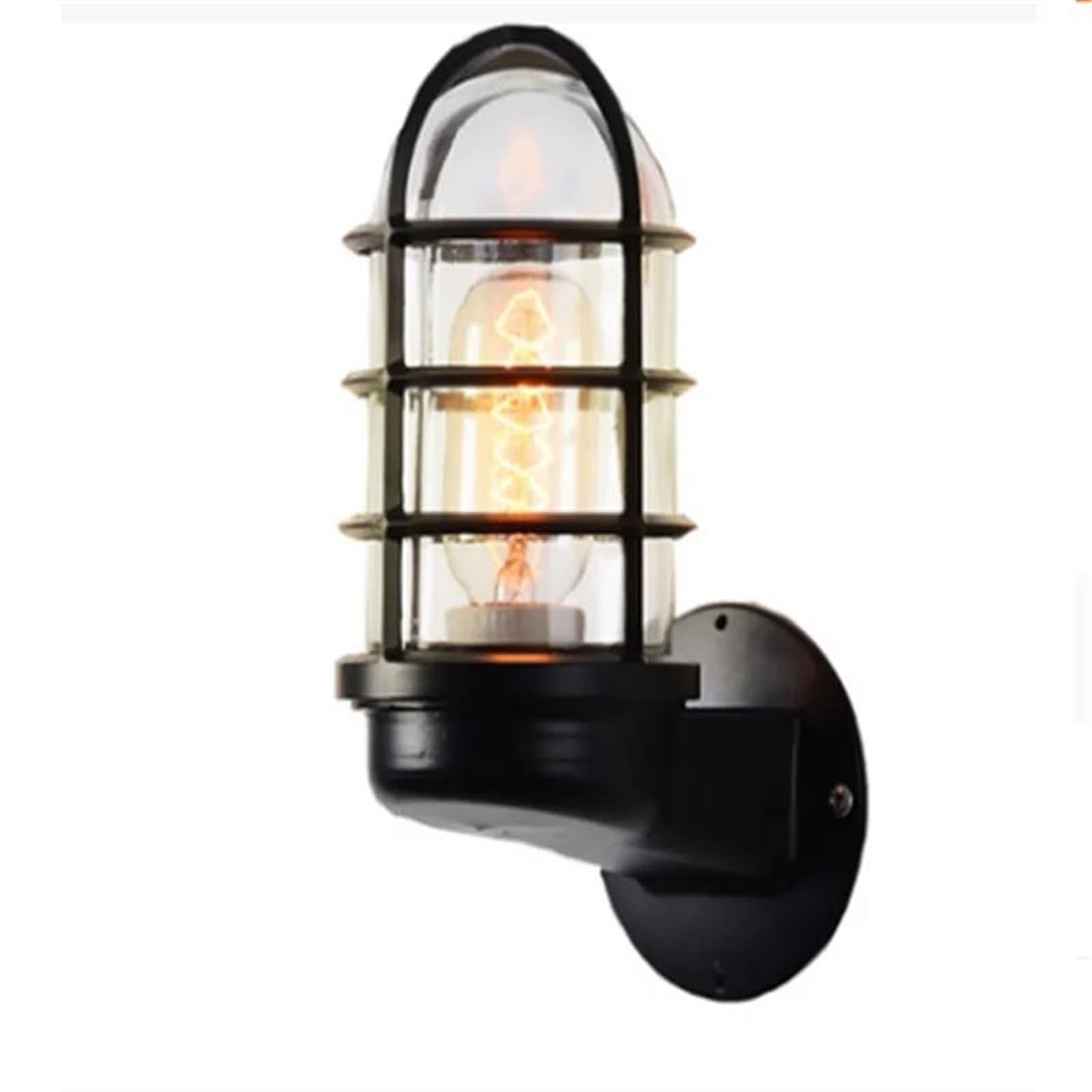 VDOQTLJT Wall Light Modern Iron Vintage Industrial Lamp Cage Guard Sconce Loft Retro Industry Wind Fixture Battery Lights(B)