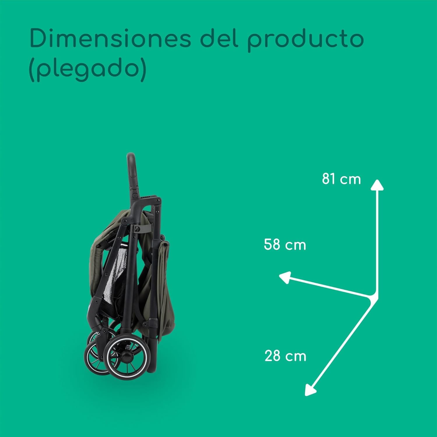 Bebeconfort Azur, Cochecito Compacto para Bebés, 0-3 Años (15 kg), Silla de Paseo Bebé Ligera, Plegado Automático con Una Mano, Posición de Reclinación Total, Cesta Amplia, Mineral Green